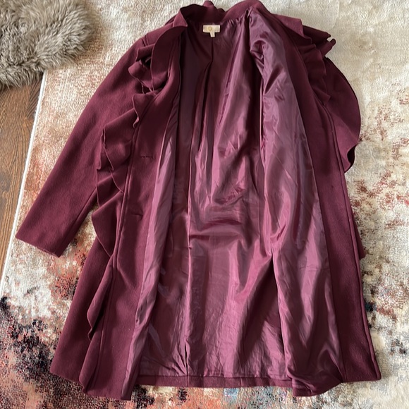 M for Bolide Burgundy Pea Coat. Size small. - Picture 2 of 4